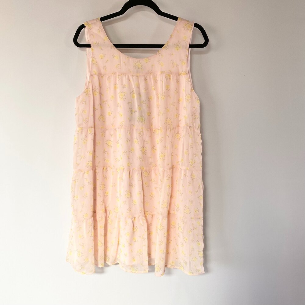Lily Rose Flouncy Summer Micro Floral Y2K Tiered Dress Size XL